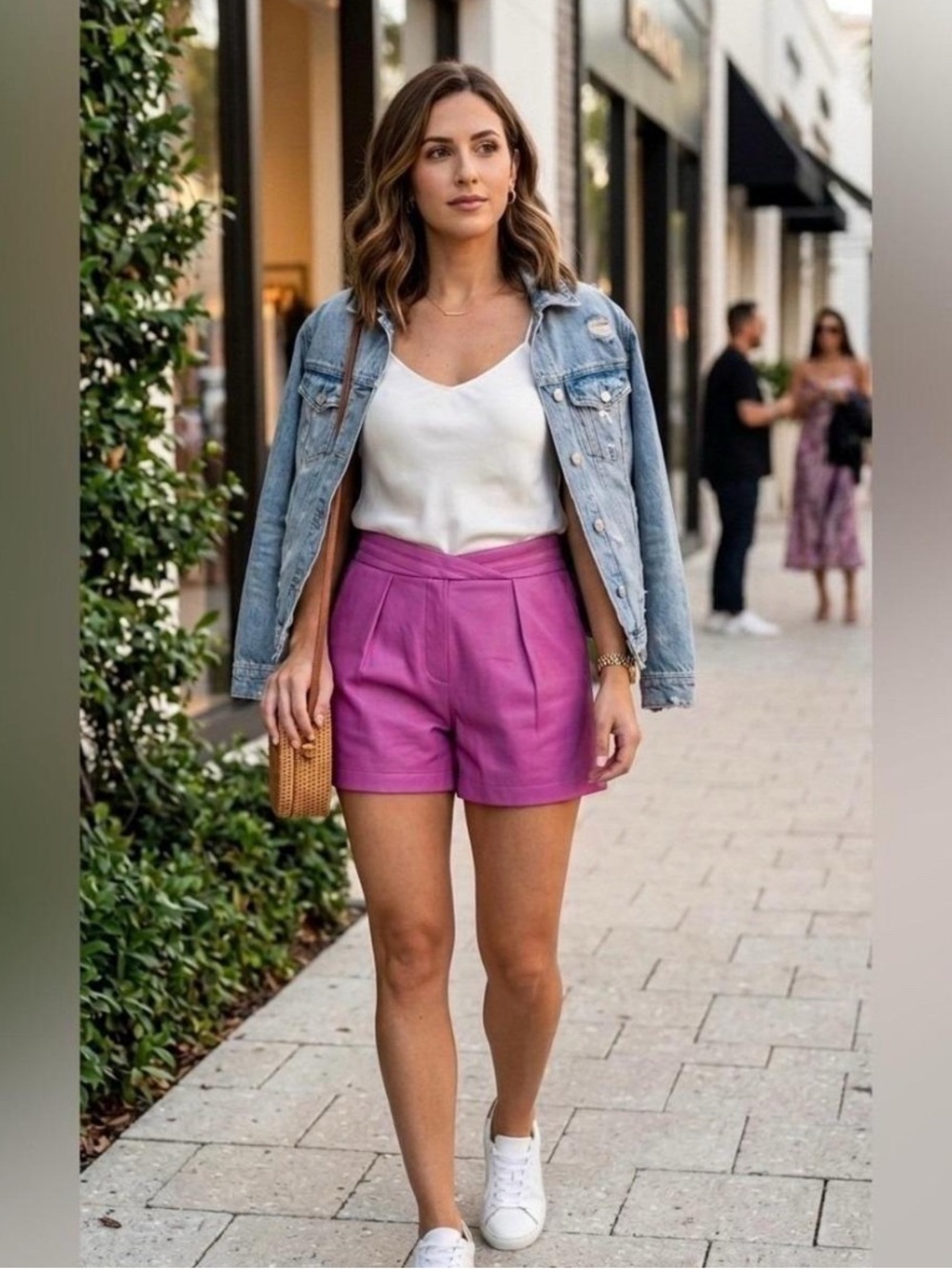 7 For All Mankind Hot Pink Pleated Dress Shorts